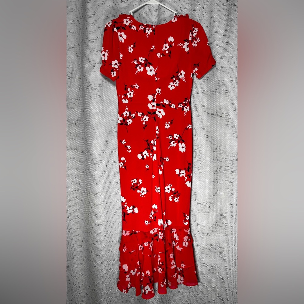 NWOT Karl Lagerfeld Ruffled Floral Midi Dress - Picture 7 of 7